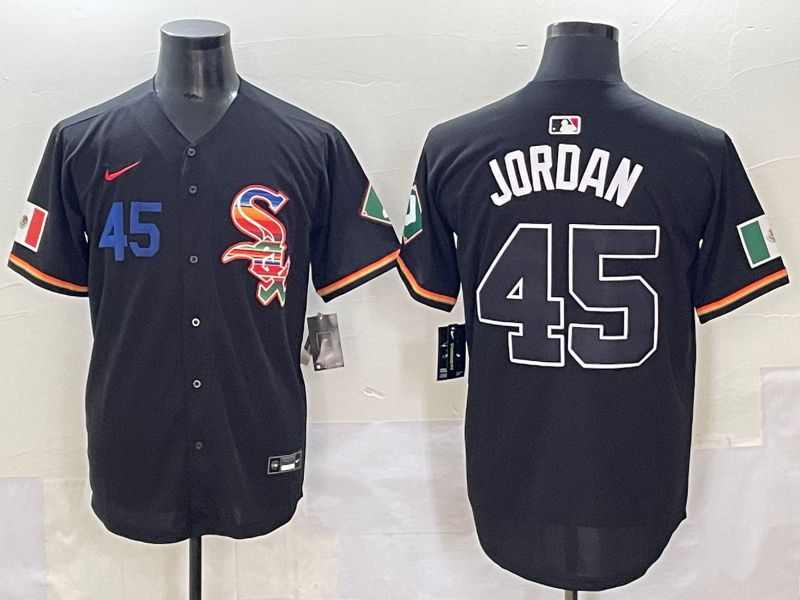 Men 2025 Chicago White Sox #45 Jordan Black Game Nike MLB Jersey style 55->chicago white sox->MLB Jersey